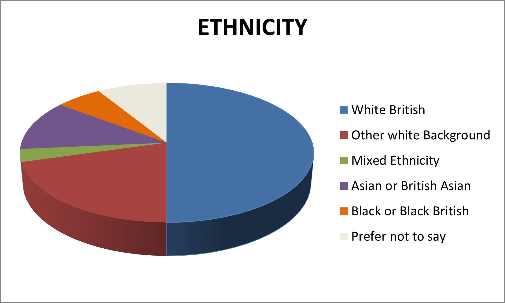 Ethnicity diversity graph 2023
